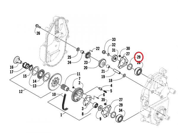 Кольцо (о-ринг) подшипника КПП Arctic Cat 0107-003