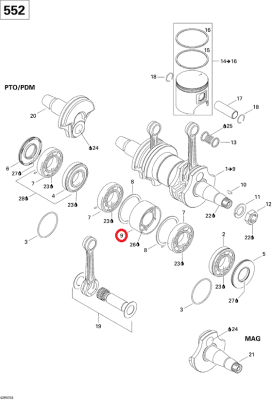 Лабиринт коленвала BRP Ski-doo 420850149 Rotax 550