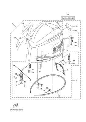 Комплект наклеек Yamaha 6AW-W4267-10-00 F350