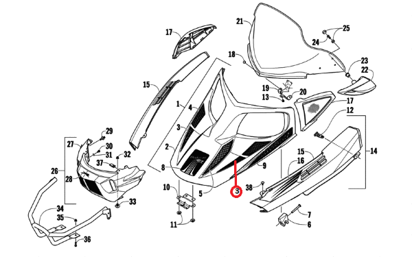 Решетка вентиляции Arctic Cat 4606-625