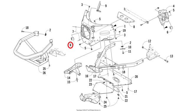 Крепление верхнего рычага Arctic Cat 1607-233 M800 M1100